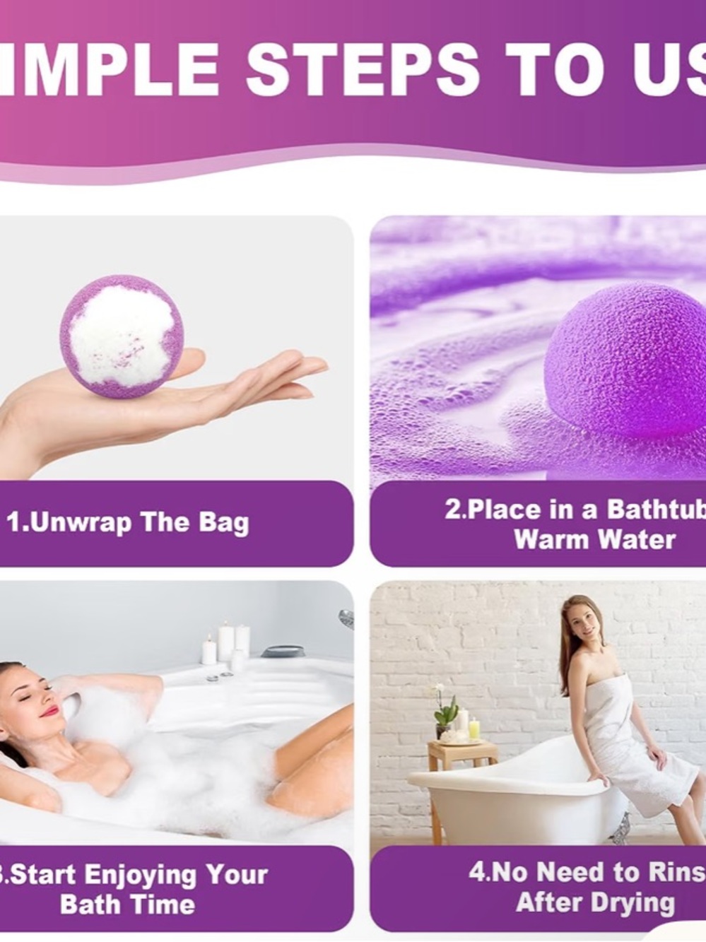 Bath Bombs for Women Gift Set 12 Pack Natural Relaxing Bath Bombs for Her - Picture 7 of 15